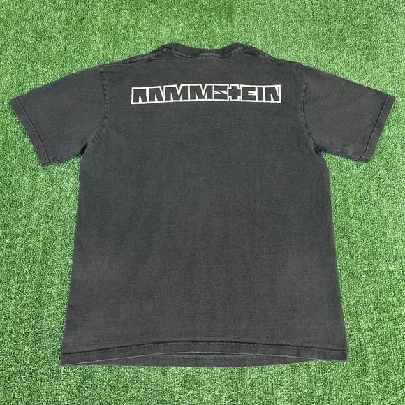 VTG Rammstein T-Shirt Mens Large Faded Black German Metal Band  display picture 1